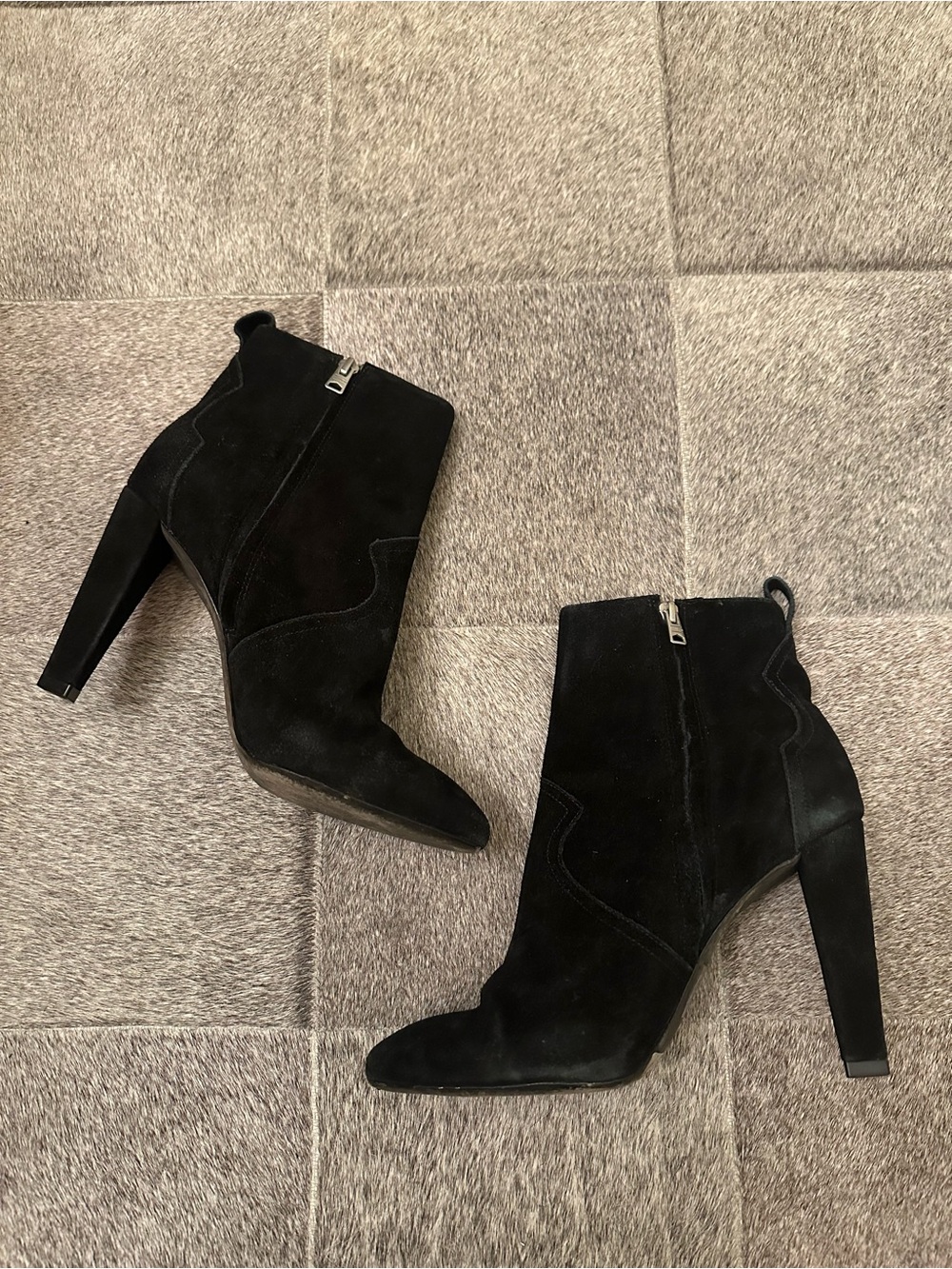 All Saints Suede Booties in Black